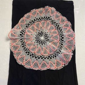 Antique White & Pink Doily Handmade 1950’s